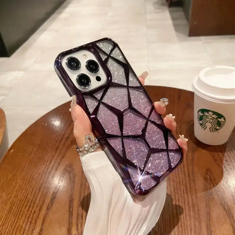 Marble Glitter TPU Case for iPhone 16 15 14 13 price in Bangladesh 10