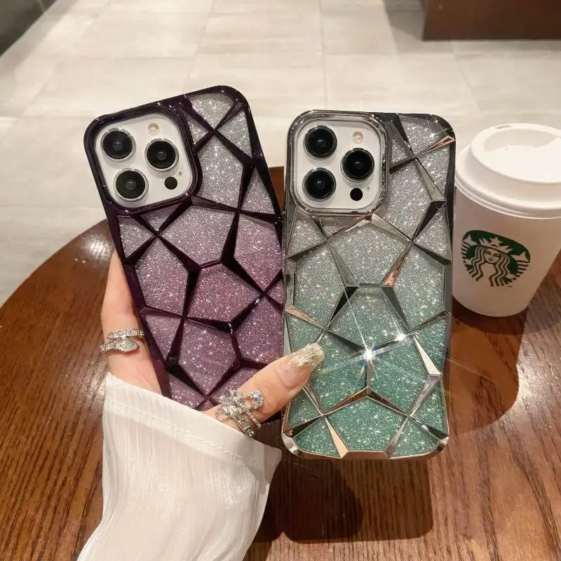 Marble Glitter TPU Case for iPhone 16 15 14 13 price in Bangladesh 2