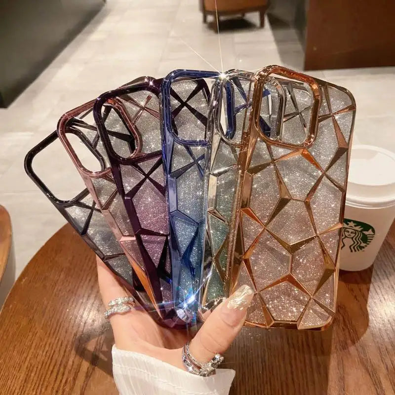 Marble Glitter TPU Case for iPhone 16 15 14 13 price in Bangladesh 3