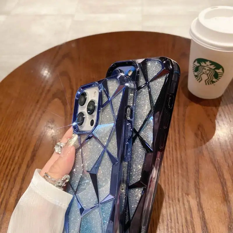 Marble Glitter TPU Case for iPhone 16 15 14 13 price in Bangladesh 4