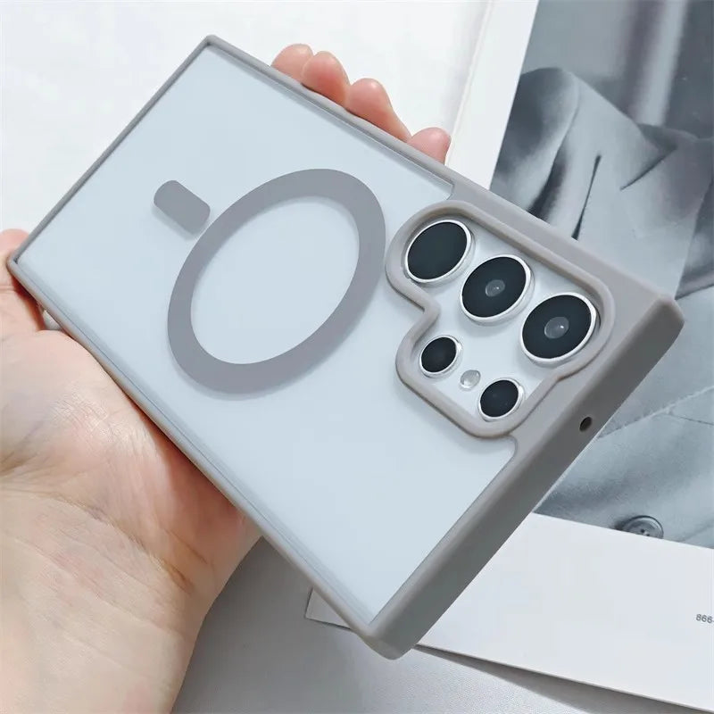 Matte Magnetic Phone Cover for Samsung Models 14