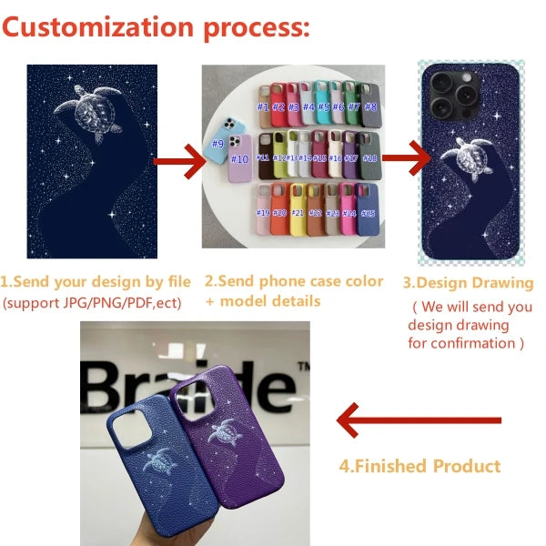 Personalized Leather Phone Case for iPhone Models 4