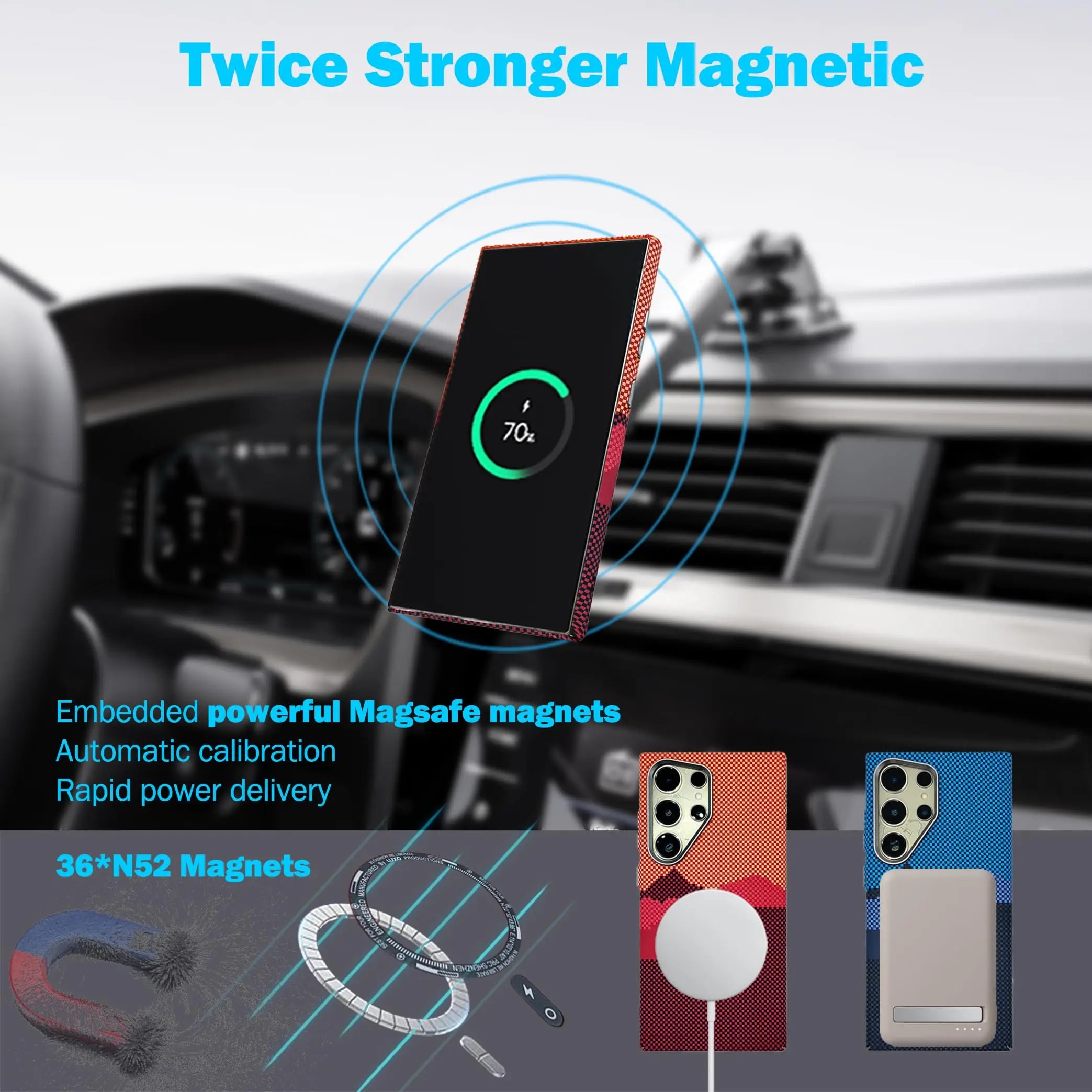 Samsung Galaxy Carbon Fiber Magnetic Case with Lens Protector price in Bangladesh 3