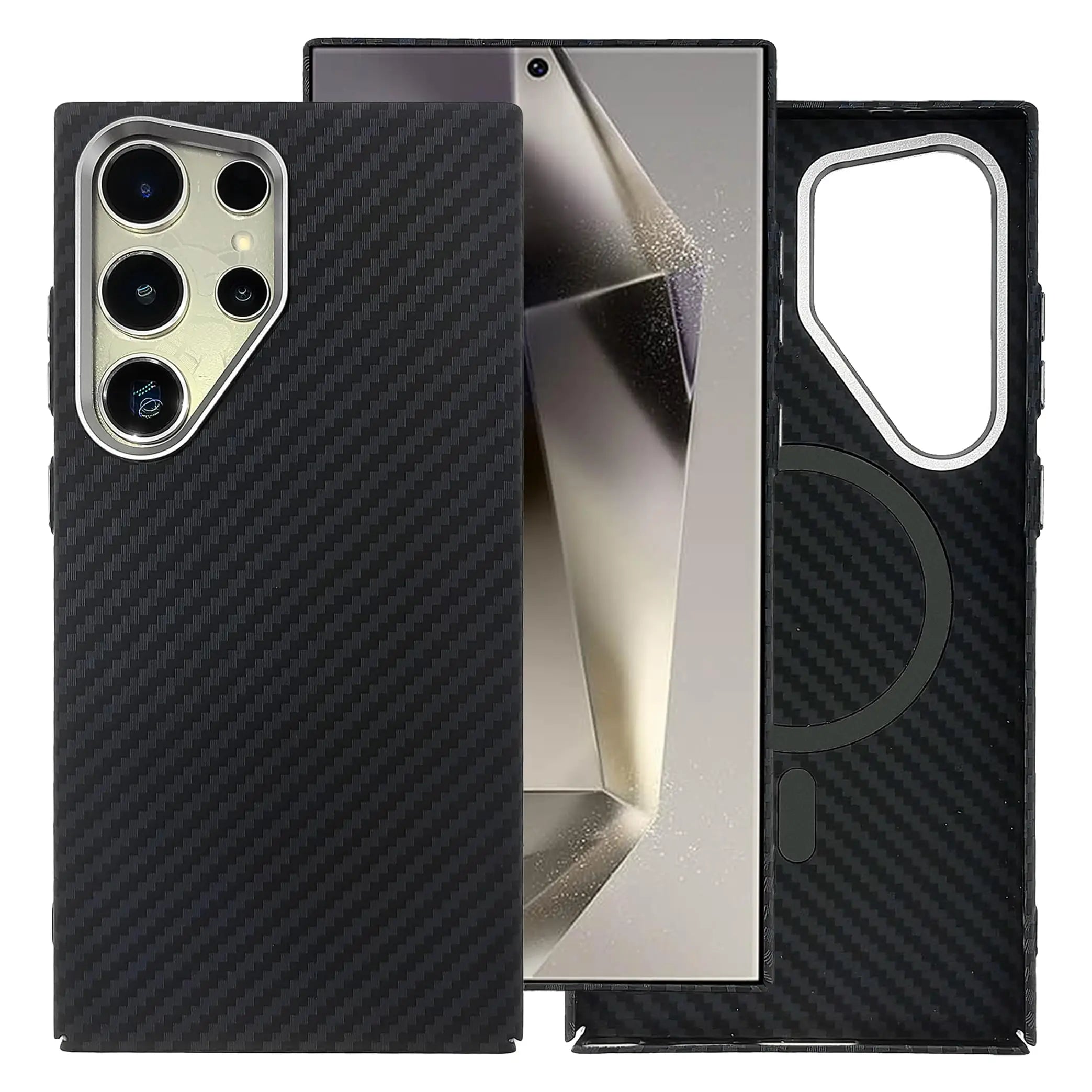 Samsung Galaxy Carbon Fiber Magnetic Case with Lens Protector price in Bangladesh 4