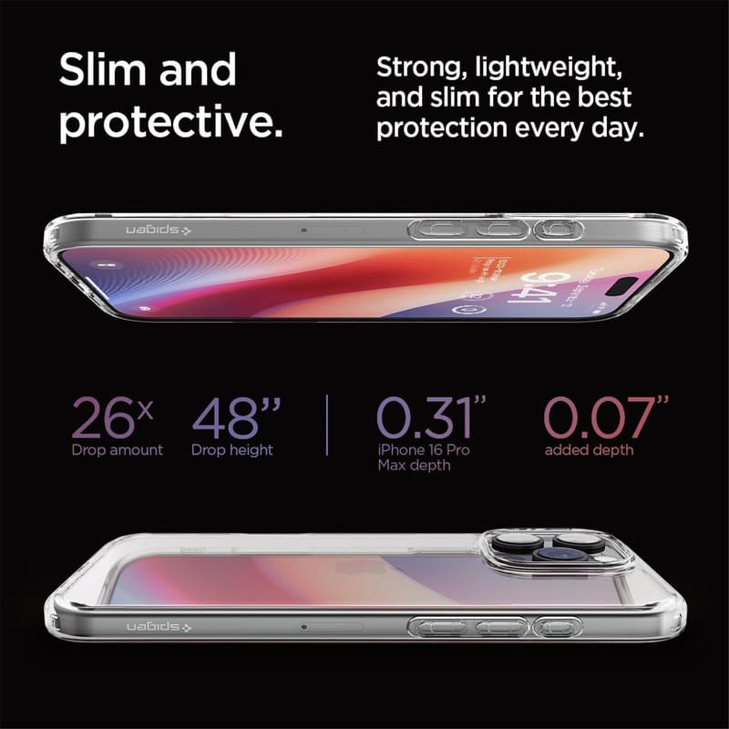 Spigen Crystal Clear Ultra Hybrid Phone Case for iPhone 16 Series 3