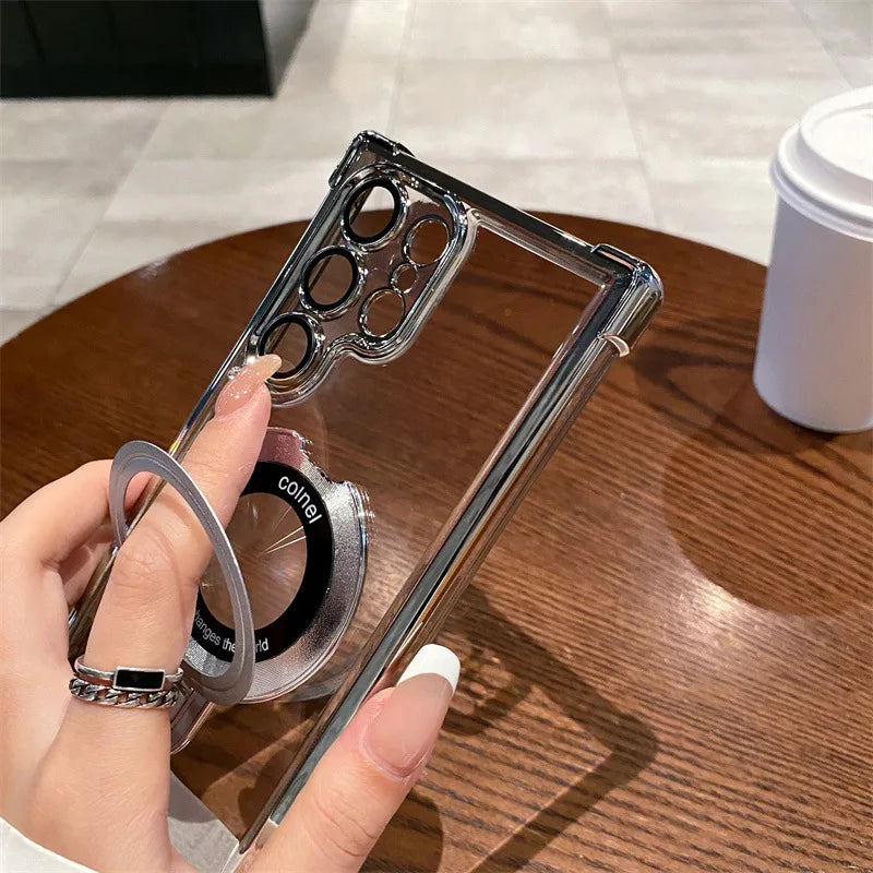 Transparent Magnetic Phone Cases for Samsung Devices 1