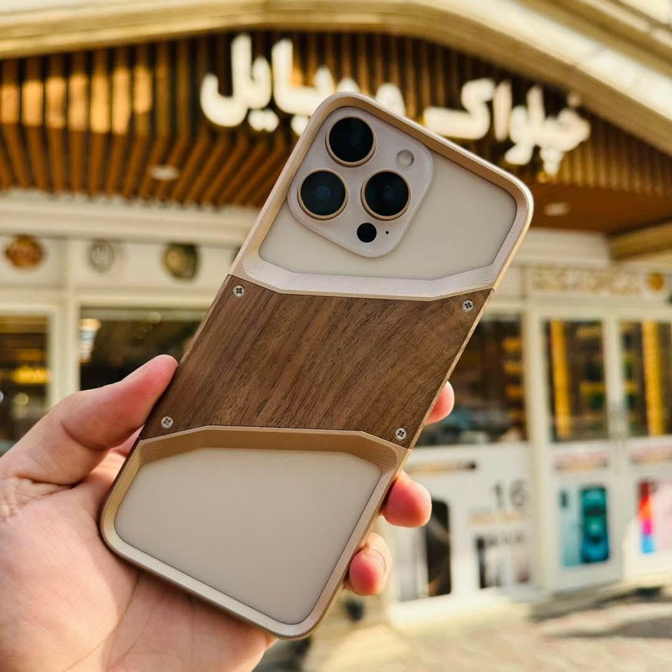 Wood and Metal Case for iPhone 15 and 16 Models 2