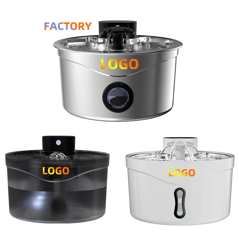 2.6L Infrared Pet Water Fountain with Auto Cat Dispenser