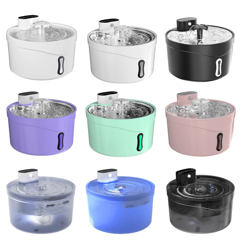 2.6L Infrared Pet Water Fountain with Auto Cat Dispenser 1