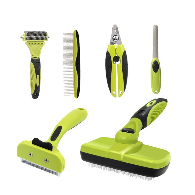 6-Piece Pet Grooming Kit with Self-Cleaning Brushes 2