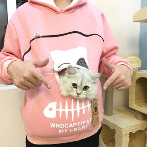 Pet Carrier Hoodie with Kangaroo Pocket for Cat & Dog Lovers