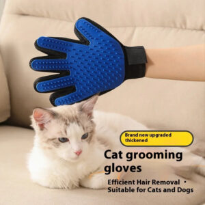Pet Hair Removal Gloves & Bath Comb for Cats & Dogs