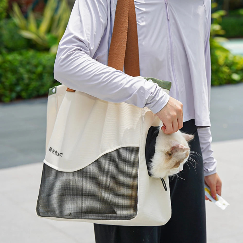 Portable Pet Sling Bag for Cats & Dogs - Adjustable, Breathable, Detachable 2