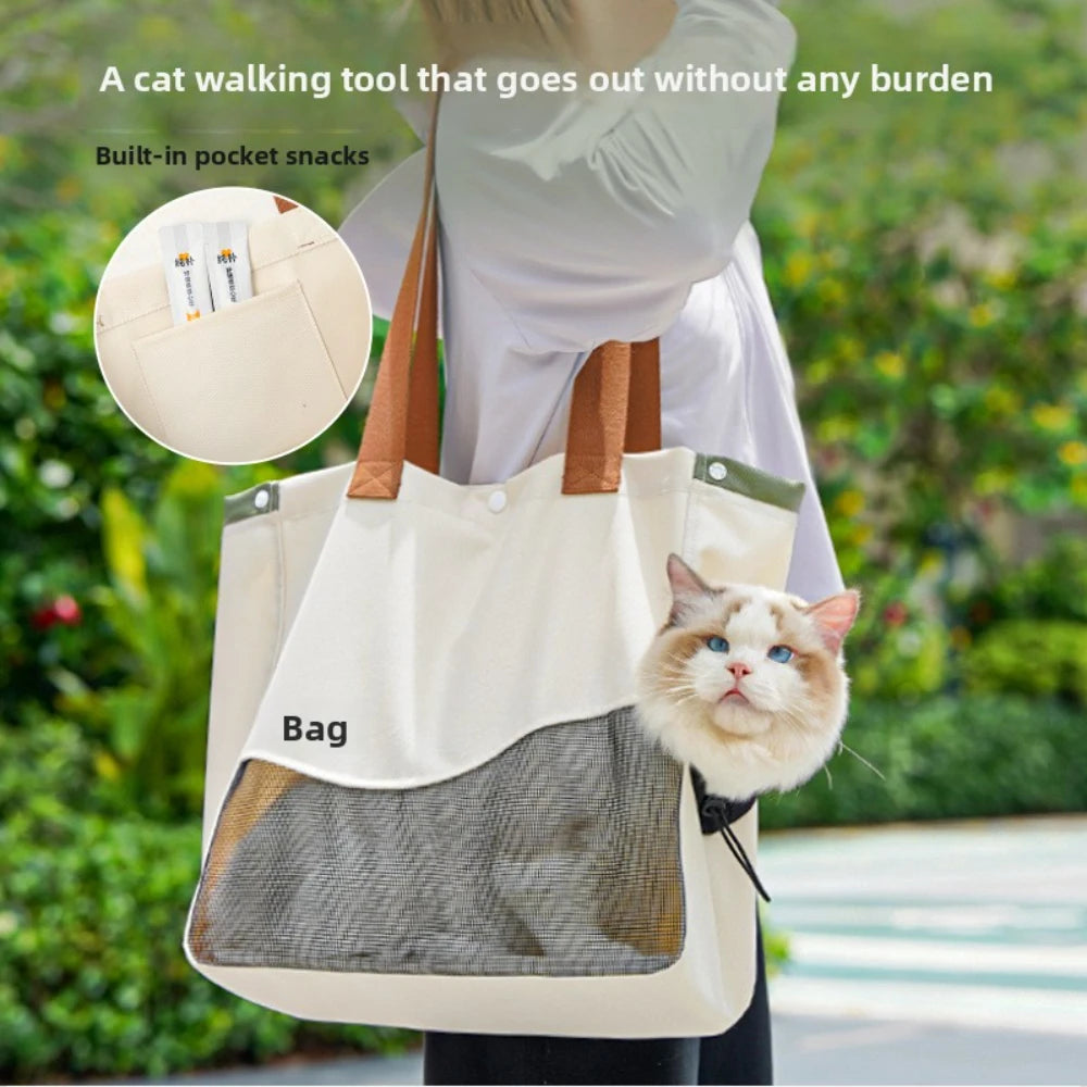 Portable Pet Sling Bag for Cats & Dogs - Adjustable, Breathable, Detachable 5
