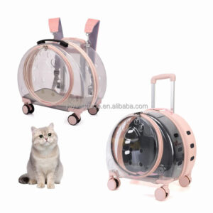 Rolling Pet Carrier Backpack - Airline Approved, Waterproof, Transparent