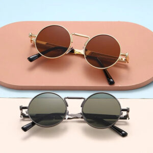 2026 Alloy Steampunk Round Sunglasses UV400 for Men