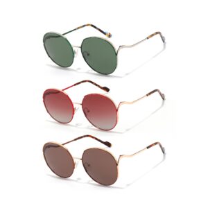 Bold Vintage Gold Oval Sunglasses for Men & Women