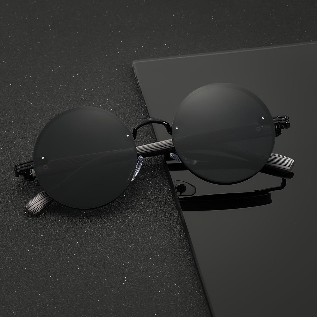 Children’s Retro Round Sunglasses – UV400 Punk Style with Wood Grain Frame, European & American Design 3