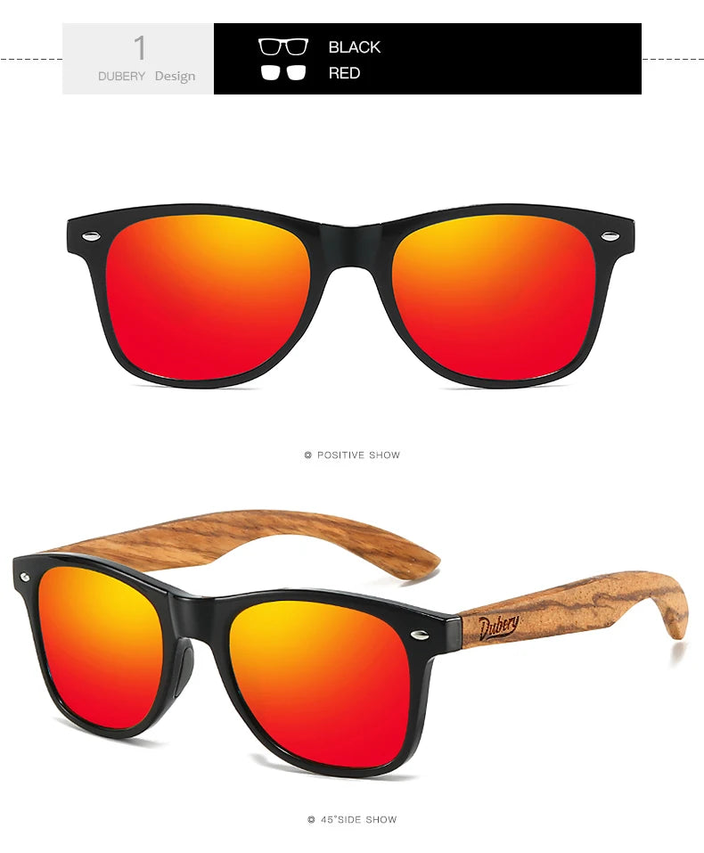 DUBERY 2025 Polarized Wooden Sunglasses UV400 for Men & Women 3