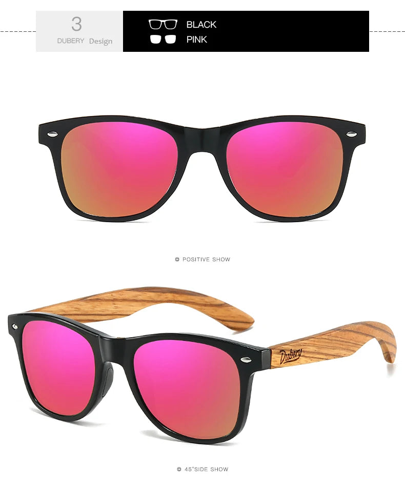 DUBERY 2025 Polarized Wooden Sunglasses UV400 for Men & Women 5