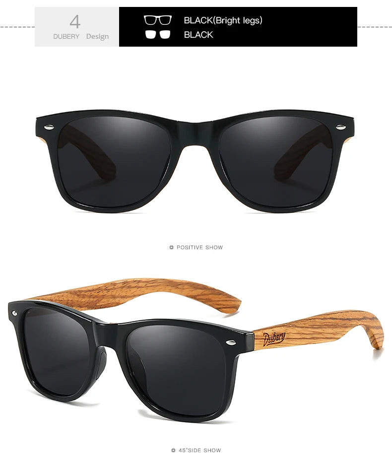 DUBERY 2025 Polarized Wooden Sunglasses UV400 for Men & Women 6