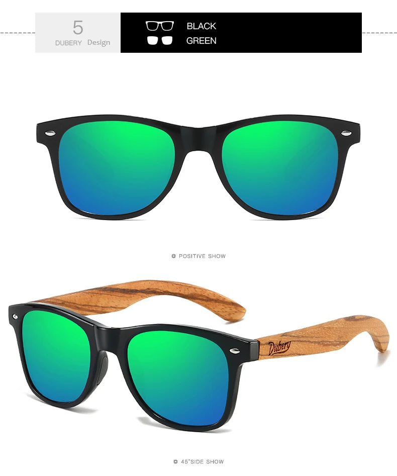 DUBERY 2025 Polarized Wooden Sunglasses UV400 for Men & Women 7