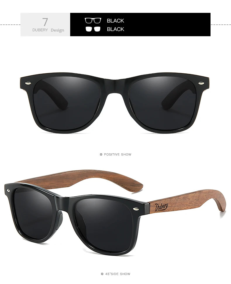 DUBERY 2025 Polarized Wooden Sunglasses UV400 for Men & Women 9