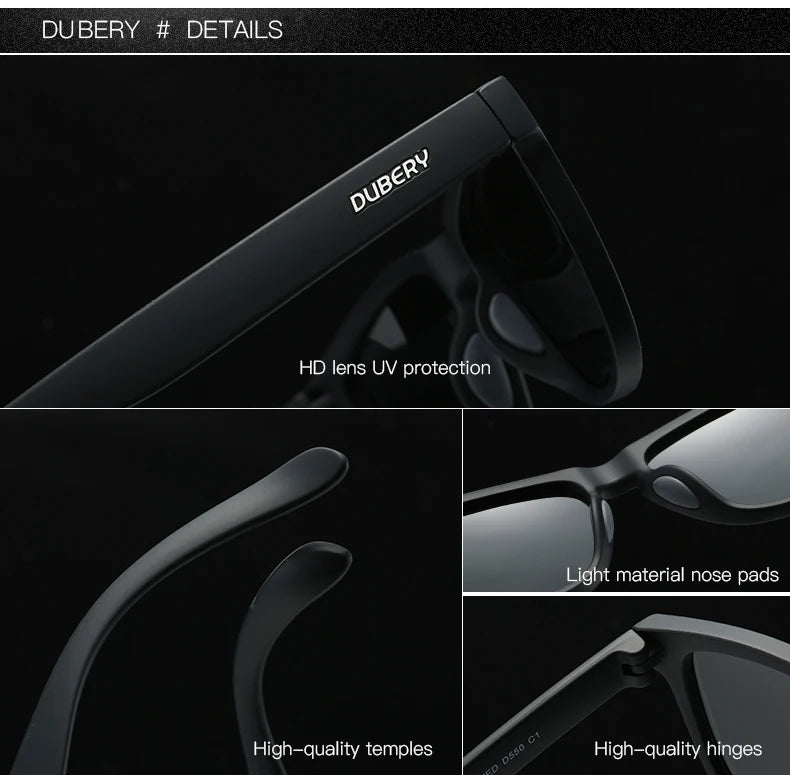 DUBERY 2025 Unisex Retro Polarized Sunglasses UV400 Vintage Shades 4