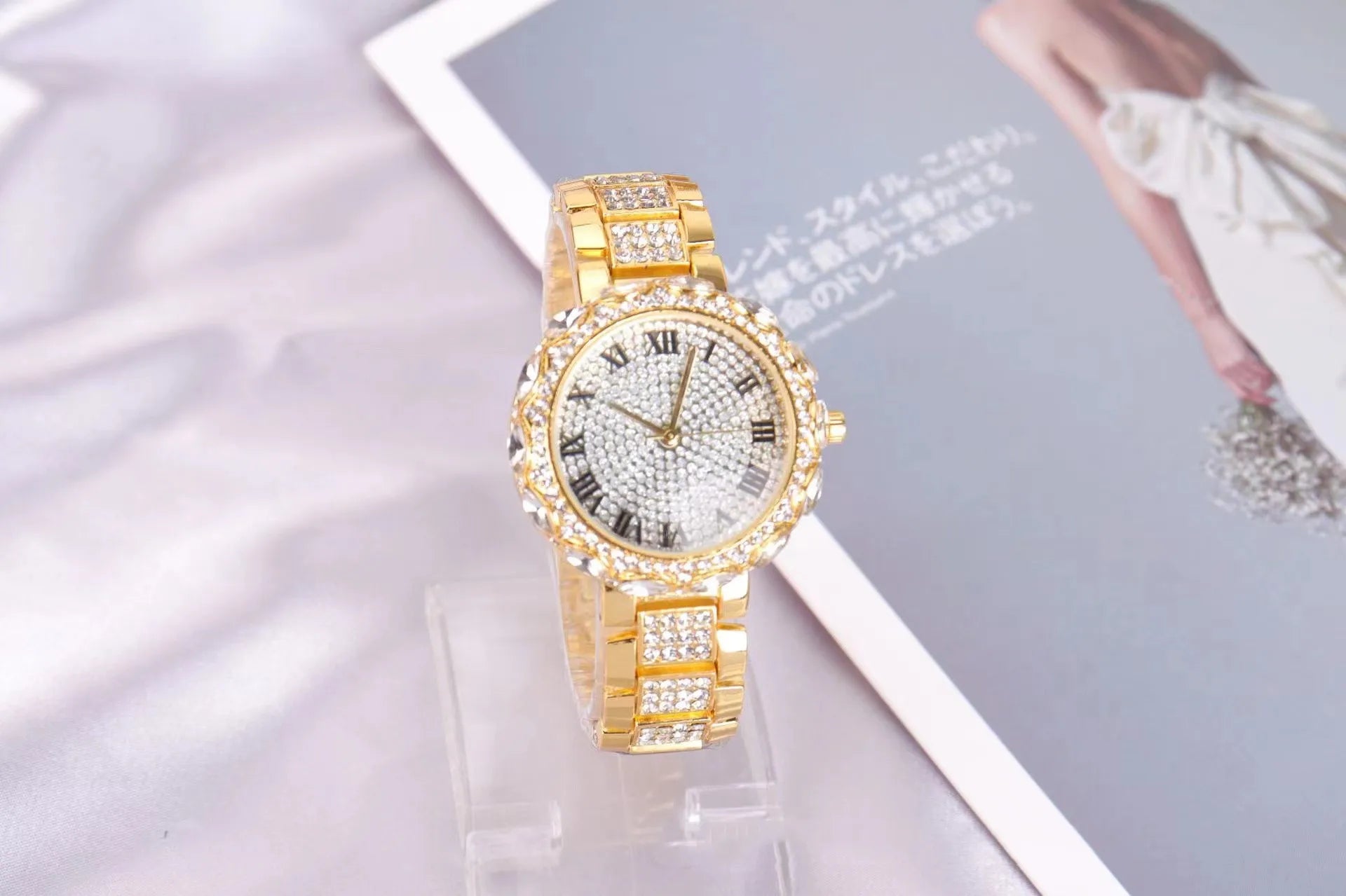 Gypsophila Diamond Quartz Watch with Roman Numerals 5