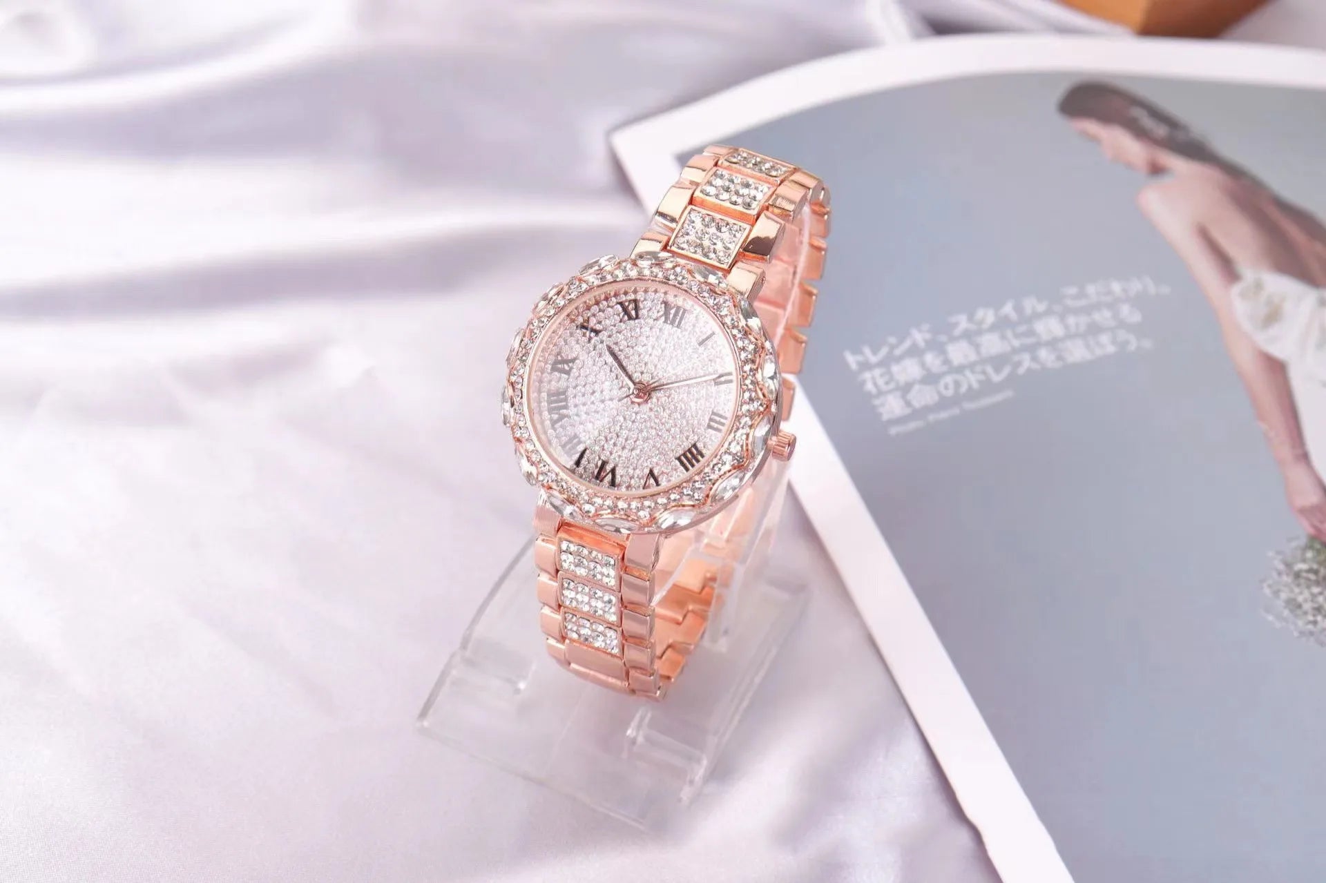 Gypsophila Diamond Quartz Watch with Roman Numerals 6