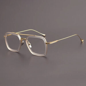 Iron Man Inspired Titanium Eyeglasses for Diamond Faces