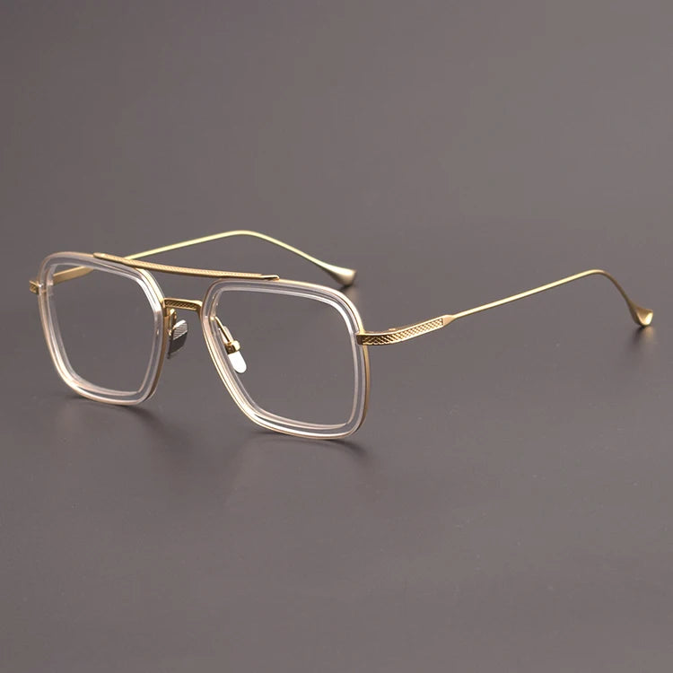 Iron Man Inspired Titanium Eyeglasses for Diamond Faces