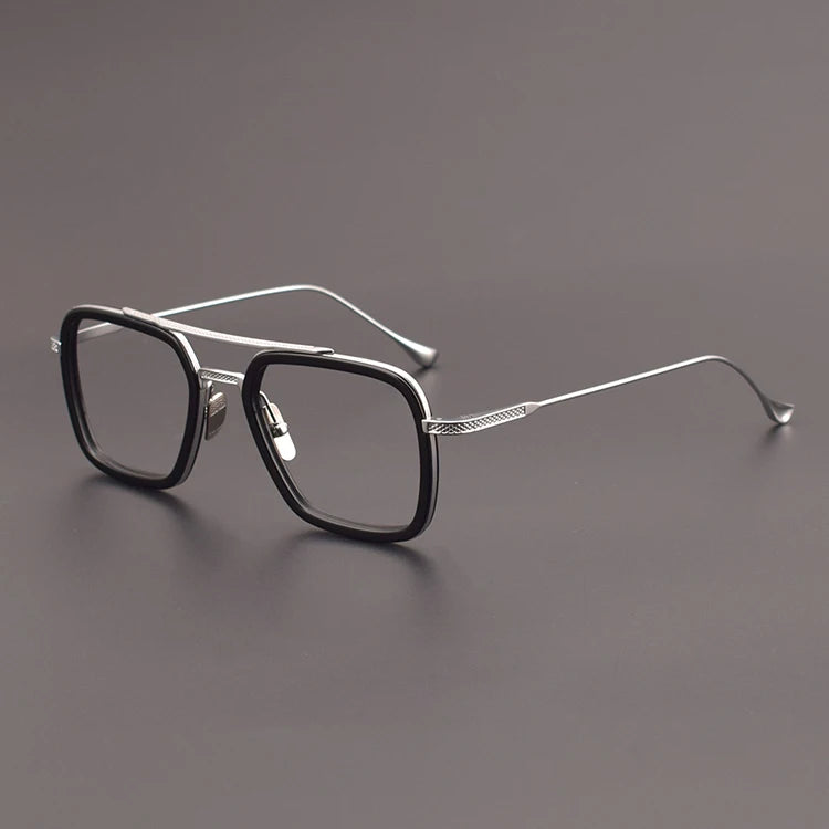 Iron Man Inspired Titanium Eyeglasses for Diamond Faces 8