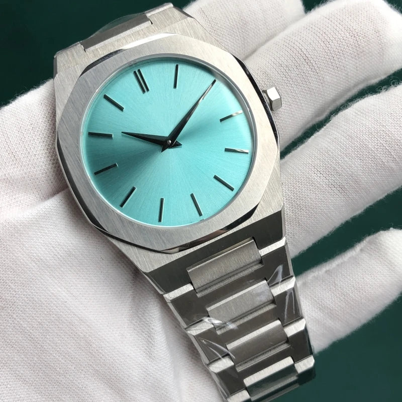 Men's 40mm Ultra-Thin Quartz Watch 316L Steel, Water Resistant 7