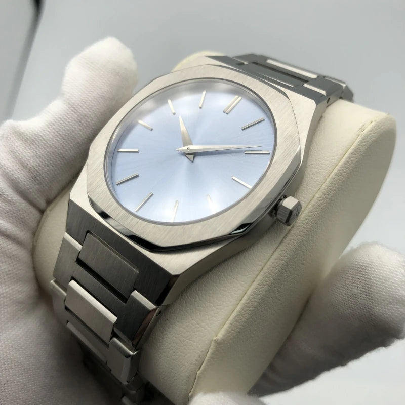 Men's 40mm Ultra-Thin Quartz Watch 316L Steel, Water Resistant 11