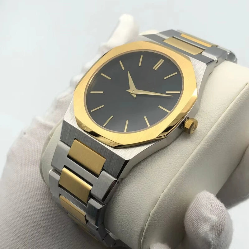 Men's 40mm Ultra-Thin Quartz Watch 316L Steel, Water Resistant 13