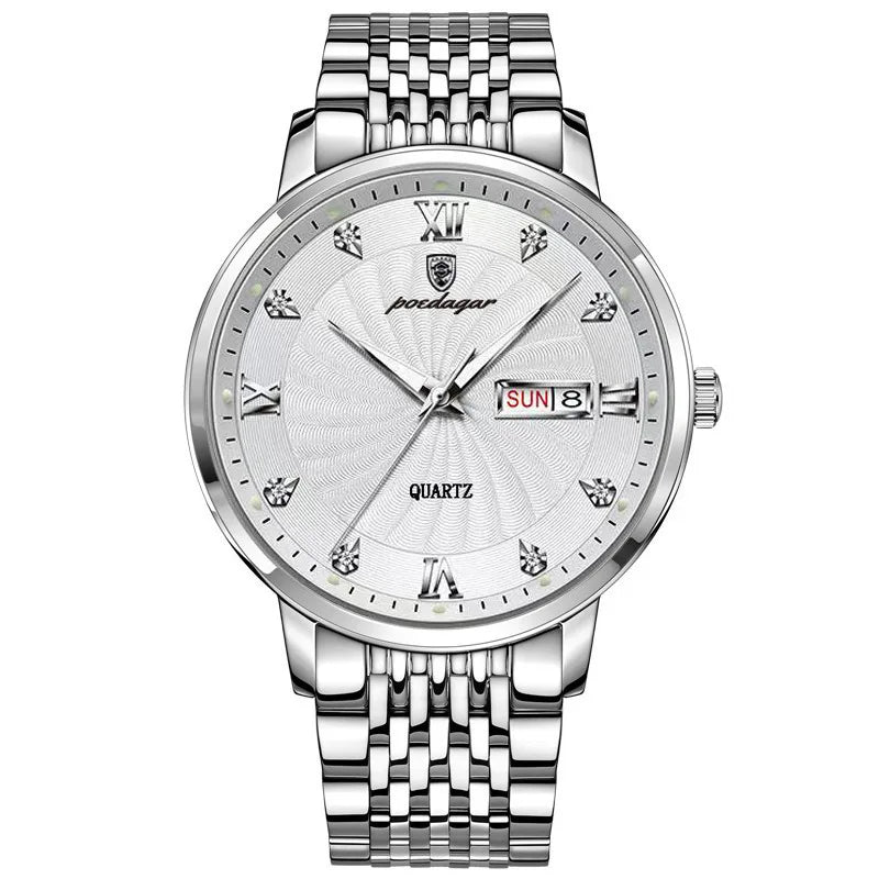 Men's Gold Stainless Steel Quartz Watch - Waterproof & Stylish 5