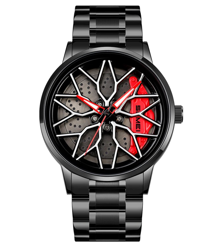 Men's Luxury Quartz Watch Waterproof Car Wheel Design 9
