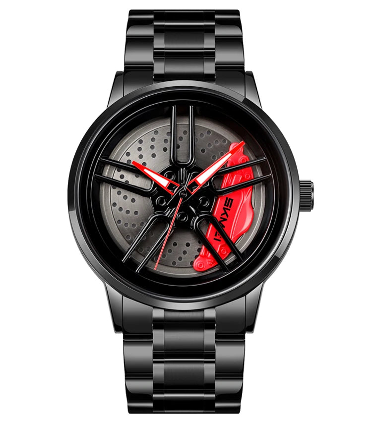 Men's Luxury Quartz Watch Waterproof Car Wheel Design 6