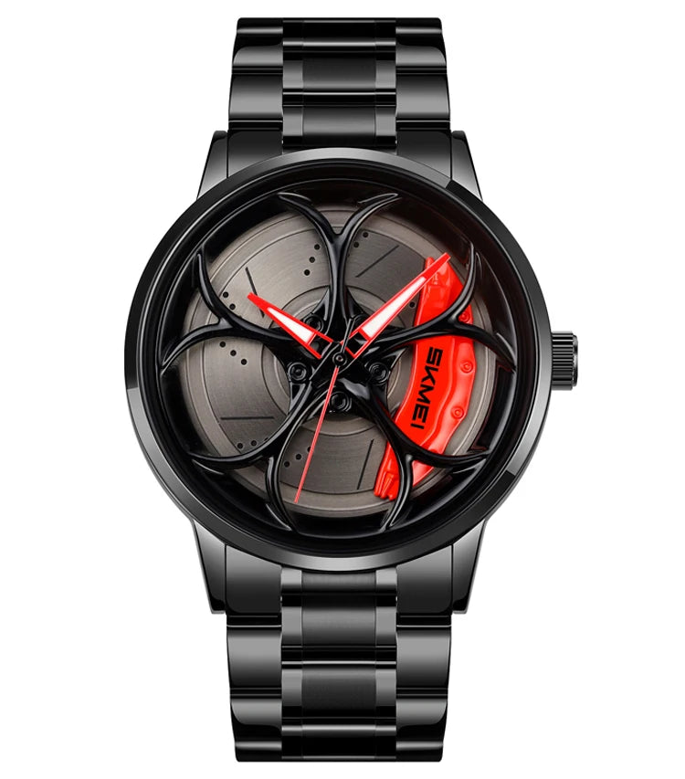 Men's Luxury Quartz Watch Waterproof Car Wheel Design 7