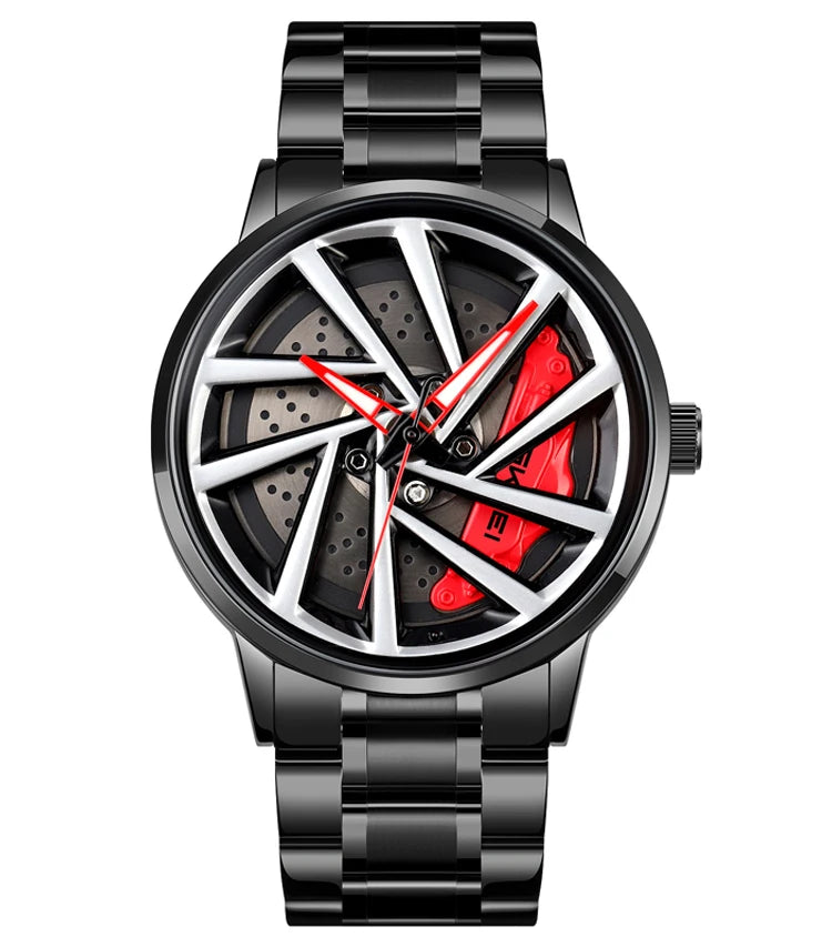 Men's Luxury Quartz Watch Waterproof Car Wheel Design 8