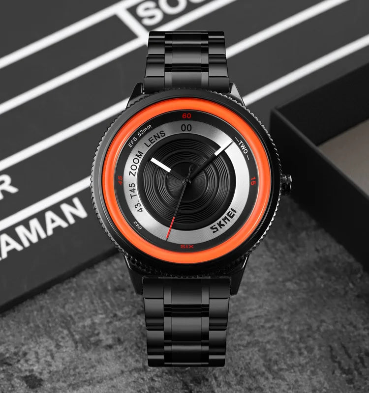 Men's Luxury Waterproof Quartz Watch with Wheel Design 1