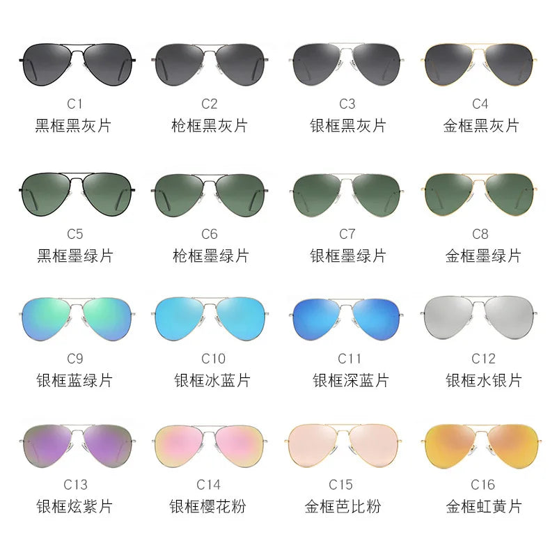 Men's Stainless Steel Pilot Sunglasses Polarized Aviation Style 1