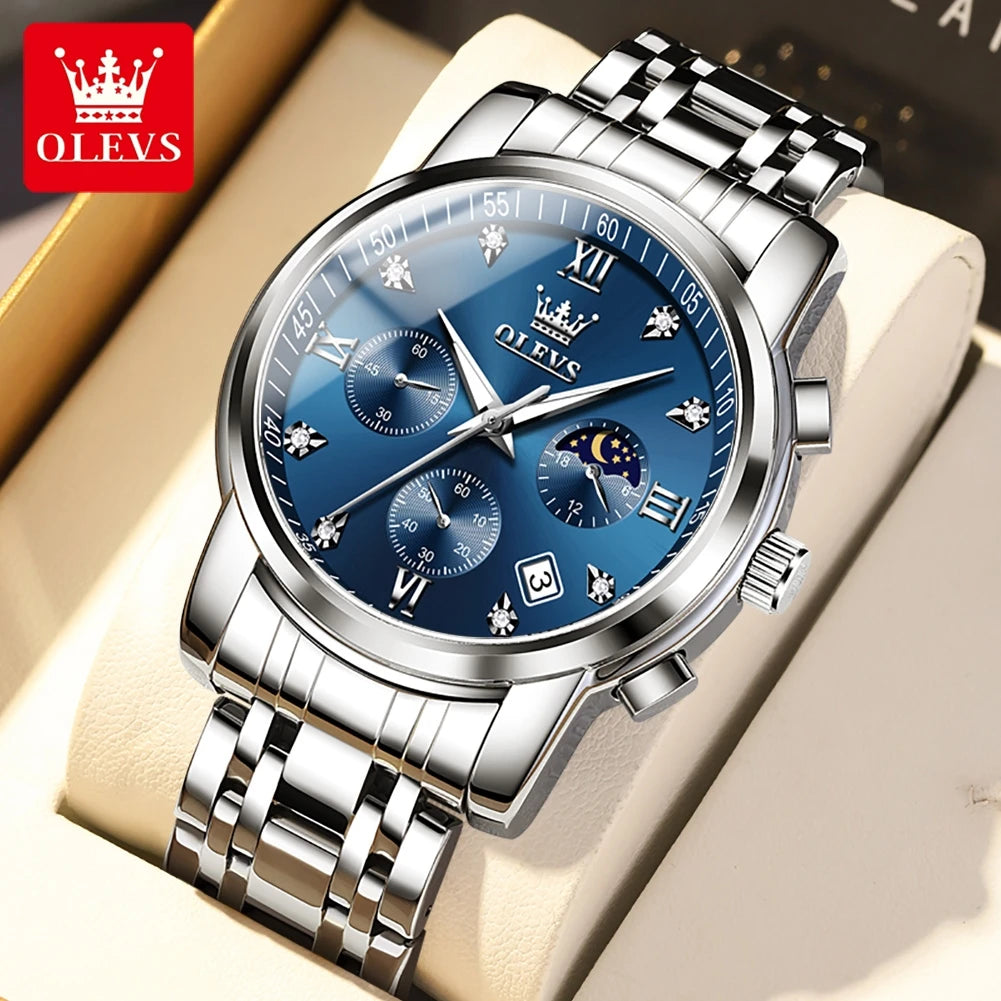 OELVS Men's Luxury Waterproof Quartz Sport Watch 3