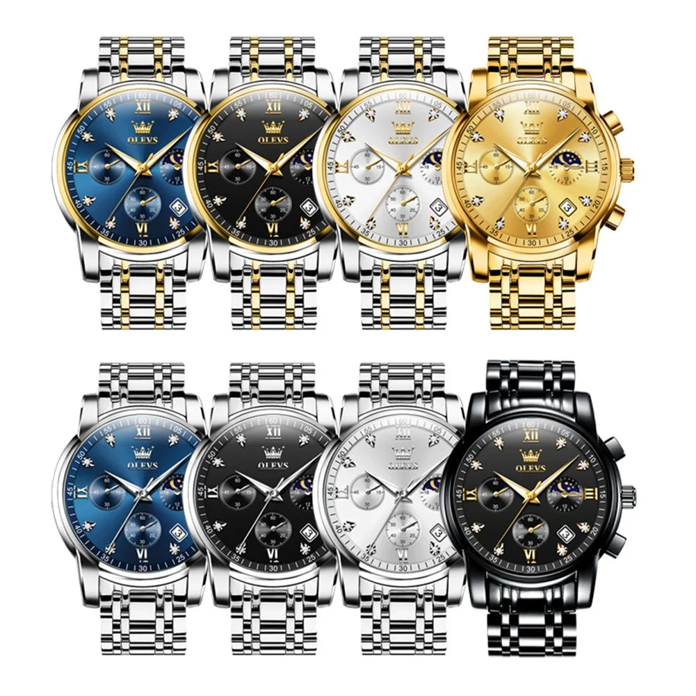OELVS Men's Luxury Waterproof Quartz Sport Watch 4