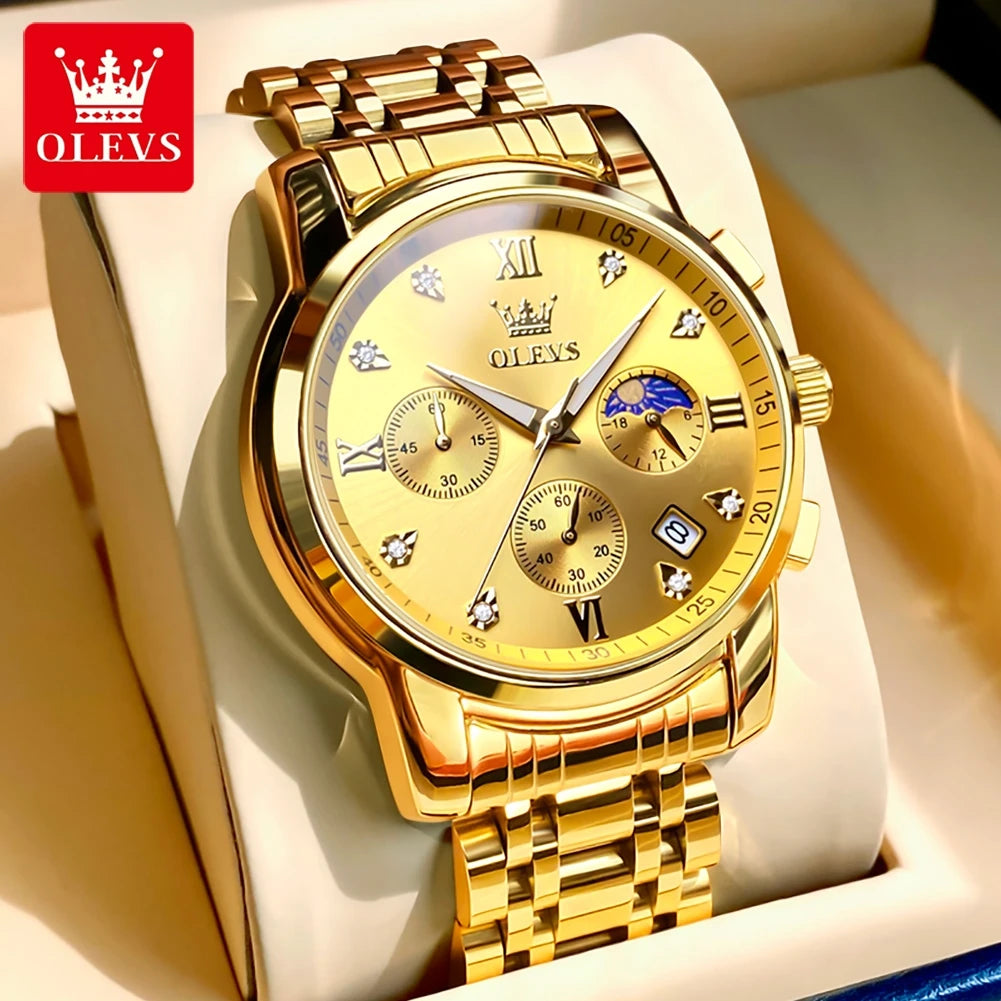 OELVS Men's Luxury Waterproof Quartz Sport Watch 5