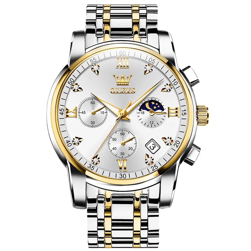 OELVS Men's Luxury Waterproof Quartz Sport Watch 9