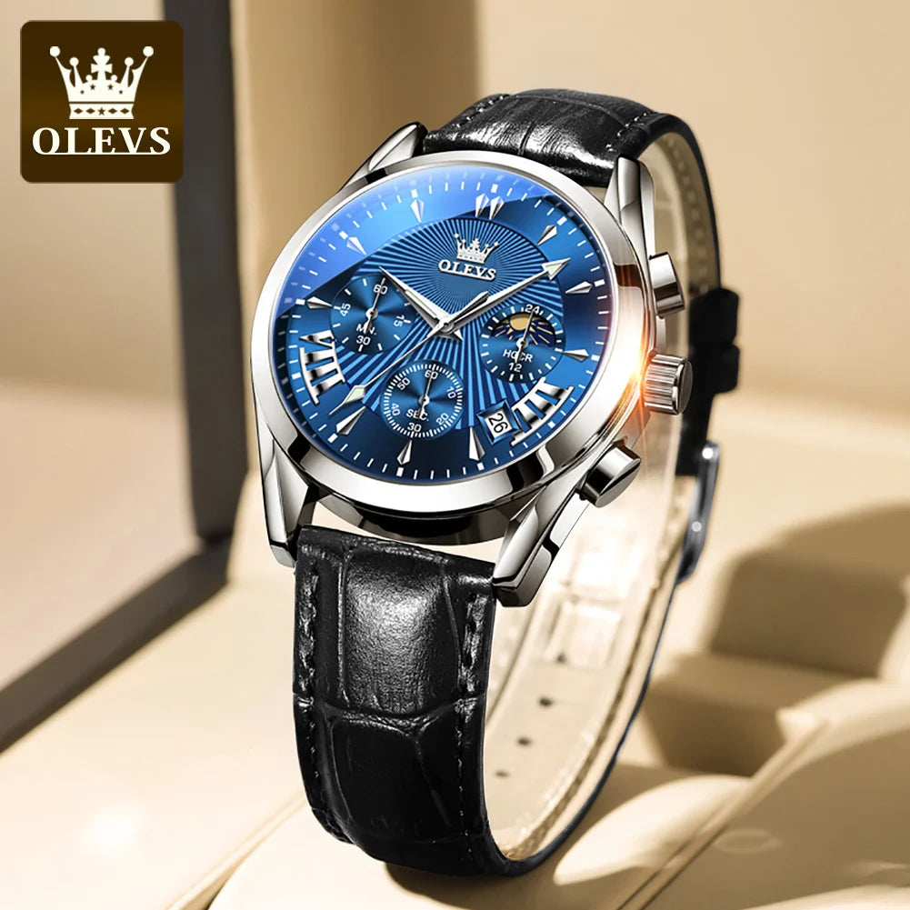 Olevs Men's Luxury Quartz Waterproof Business Watch