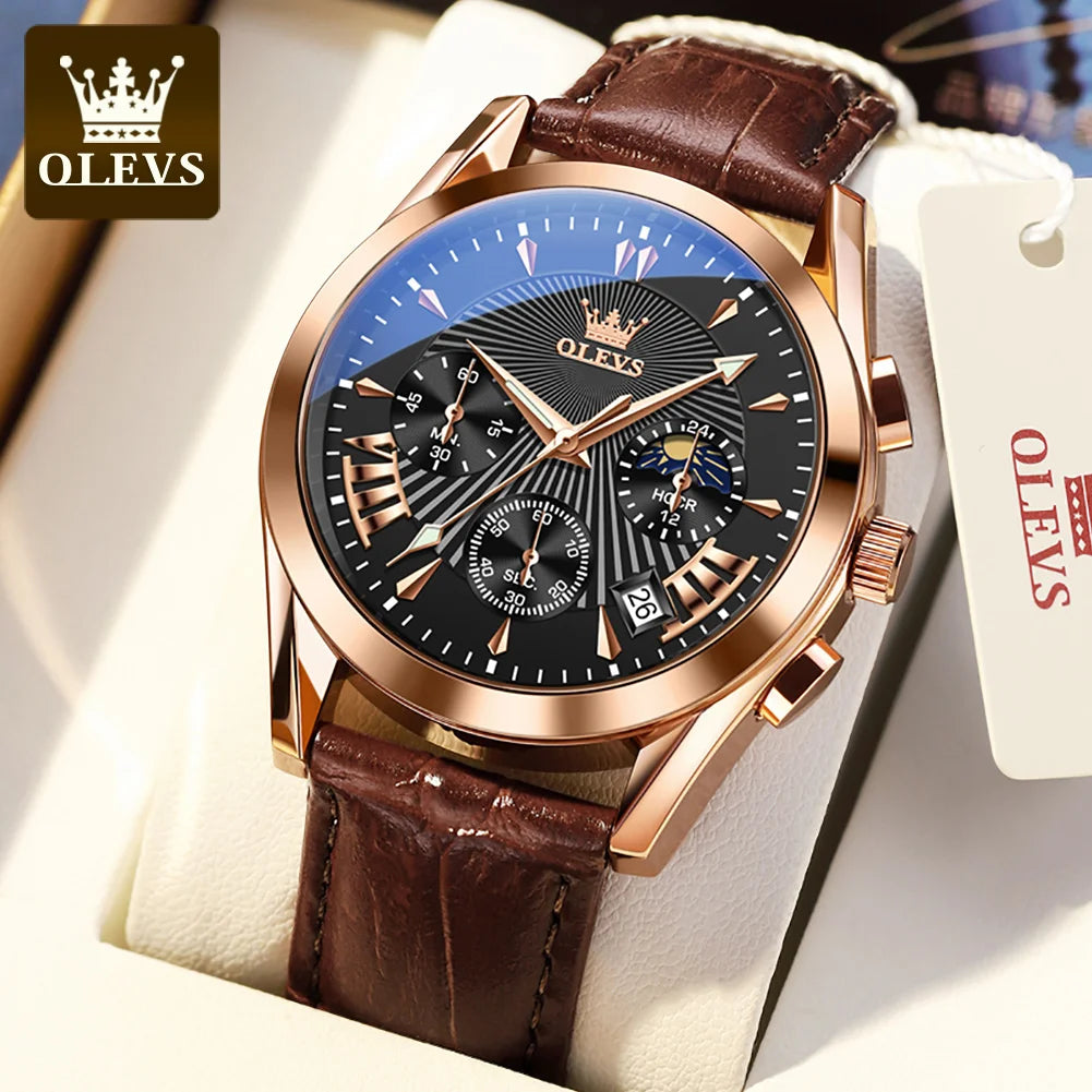 Olevs Men's Luxury Quartz Waterproof Business Watch 1