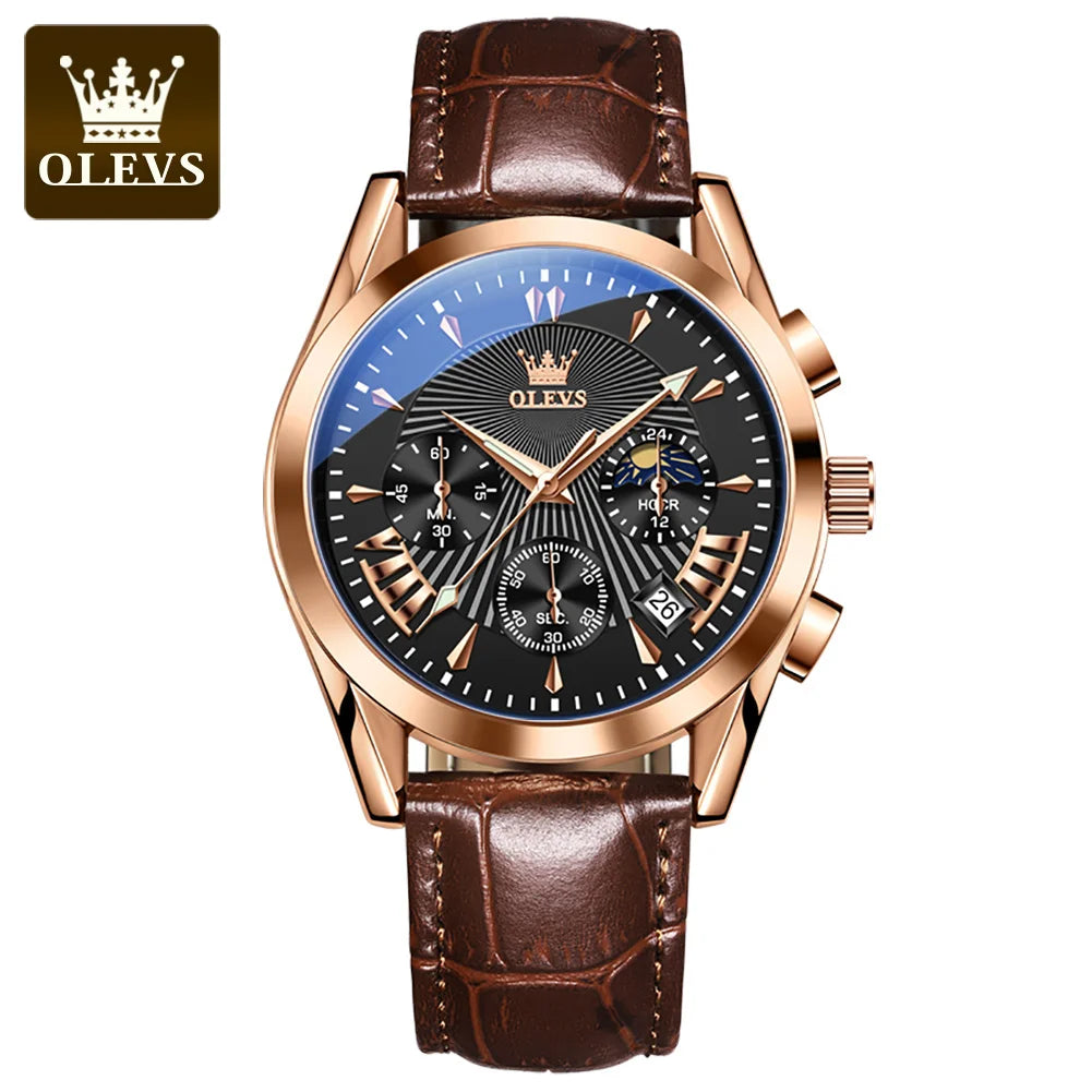 Olevs Men's Luxury Quartz Waterproof Business Watch 10